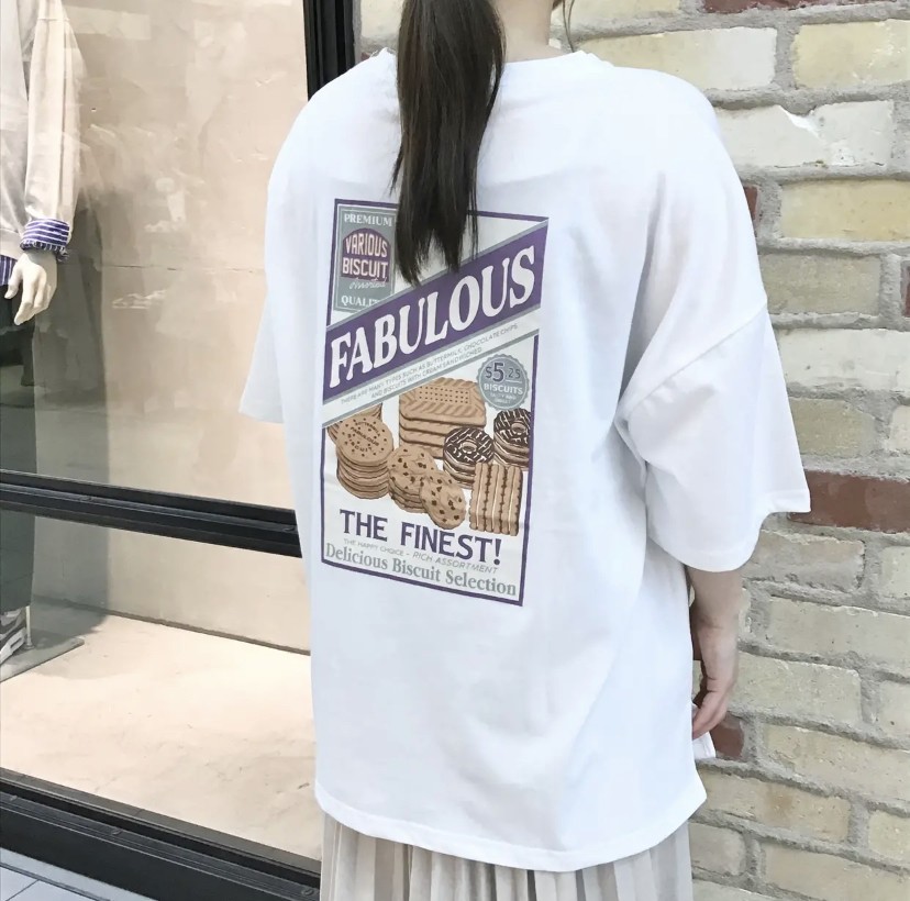 レトロなお菓子バックプリントtシャツ Hep Five ヘップファイブ