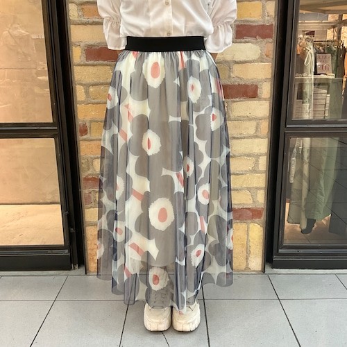 チュール花柄スカート