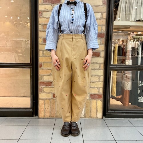 【HOMEMADE】ハート刺繍パンツ＋サスペンダー