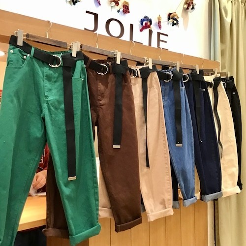 ベルト付テーパードパンツ