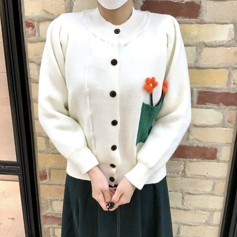 お花刺繍カーディガン