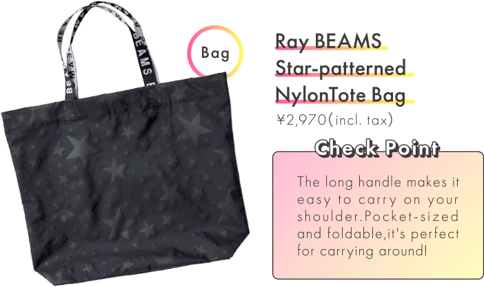 Ray BEAMS Star-patterned NylonTote Bag
