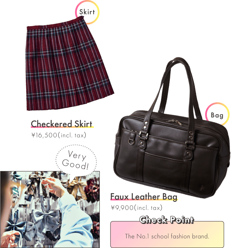 Checkered Skirt Faux Leather Bag