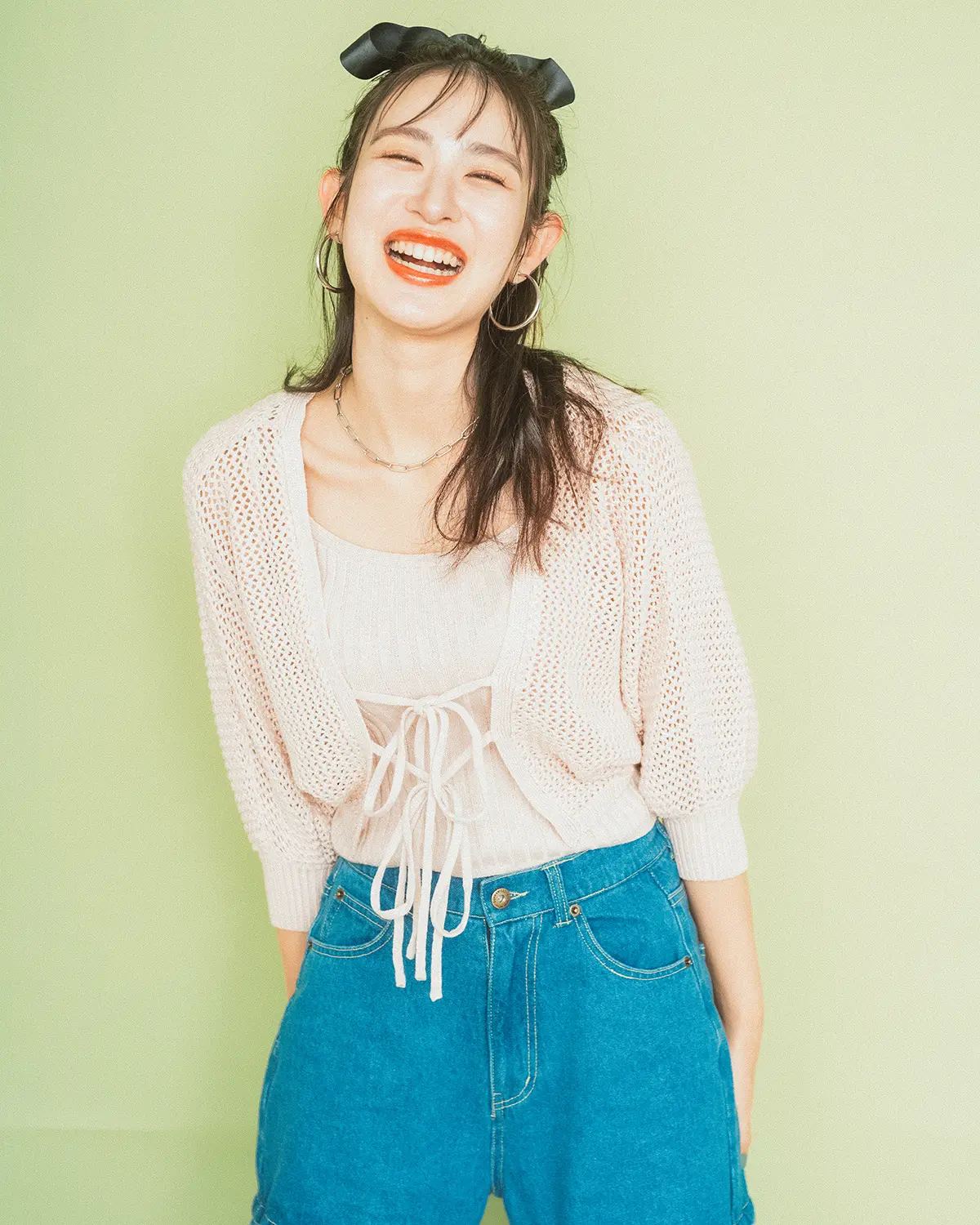 PARK by one way　メッシュボレロアンサンブル　 セパレートデニムパンツ