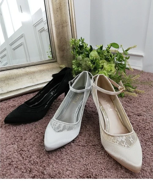 👠レース切替えパンプス👠