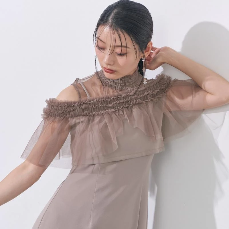 ハートチュールビスチェロングドレス XS-Lサイズあり!!【SETTAN/セッタン】ワンピース/ レース