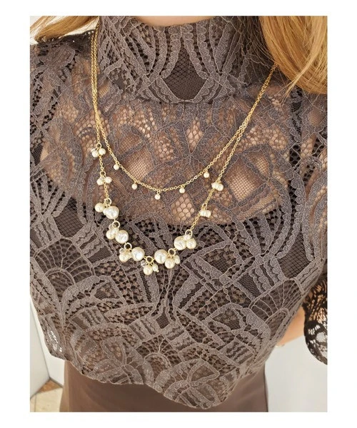 🪻2連ﾊﾟｰﾙ×ビジューネックレス🪻