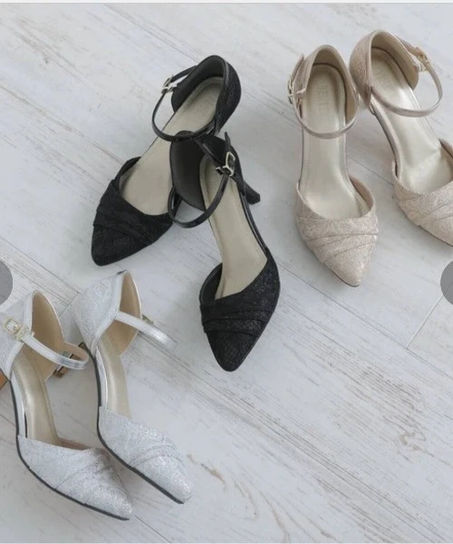 👠レース切り替えパンプス👠