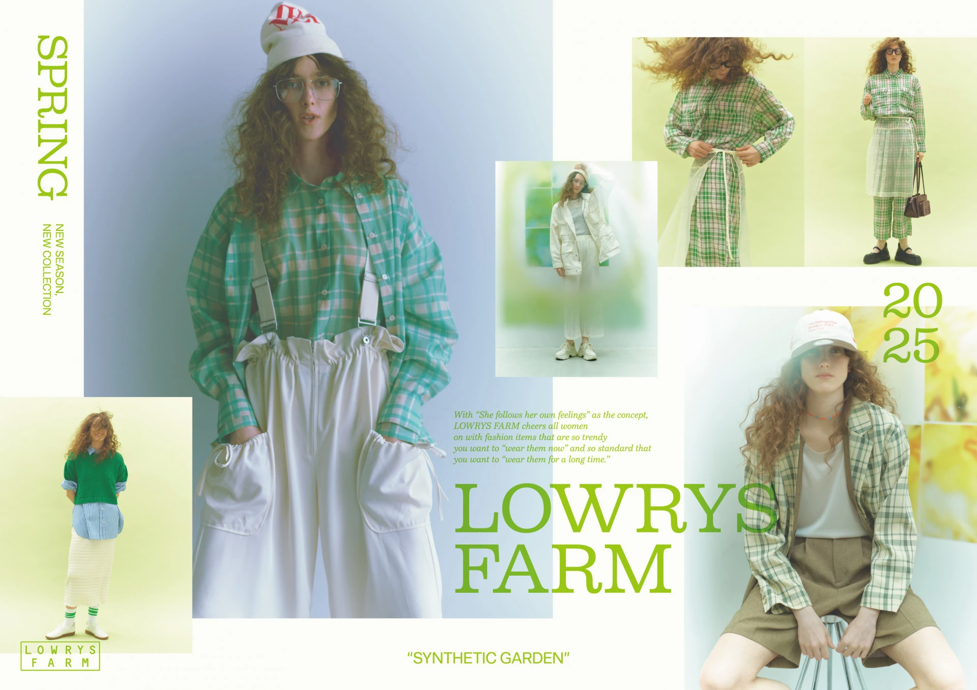 LOWRYS FARM Shirt Dress BlackxYellowxGreen(Flower Pattern) L