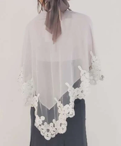 🌹ラメ刺繍シフォン見頃付きショール🌹