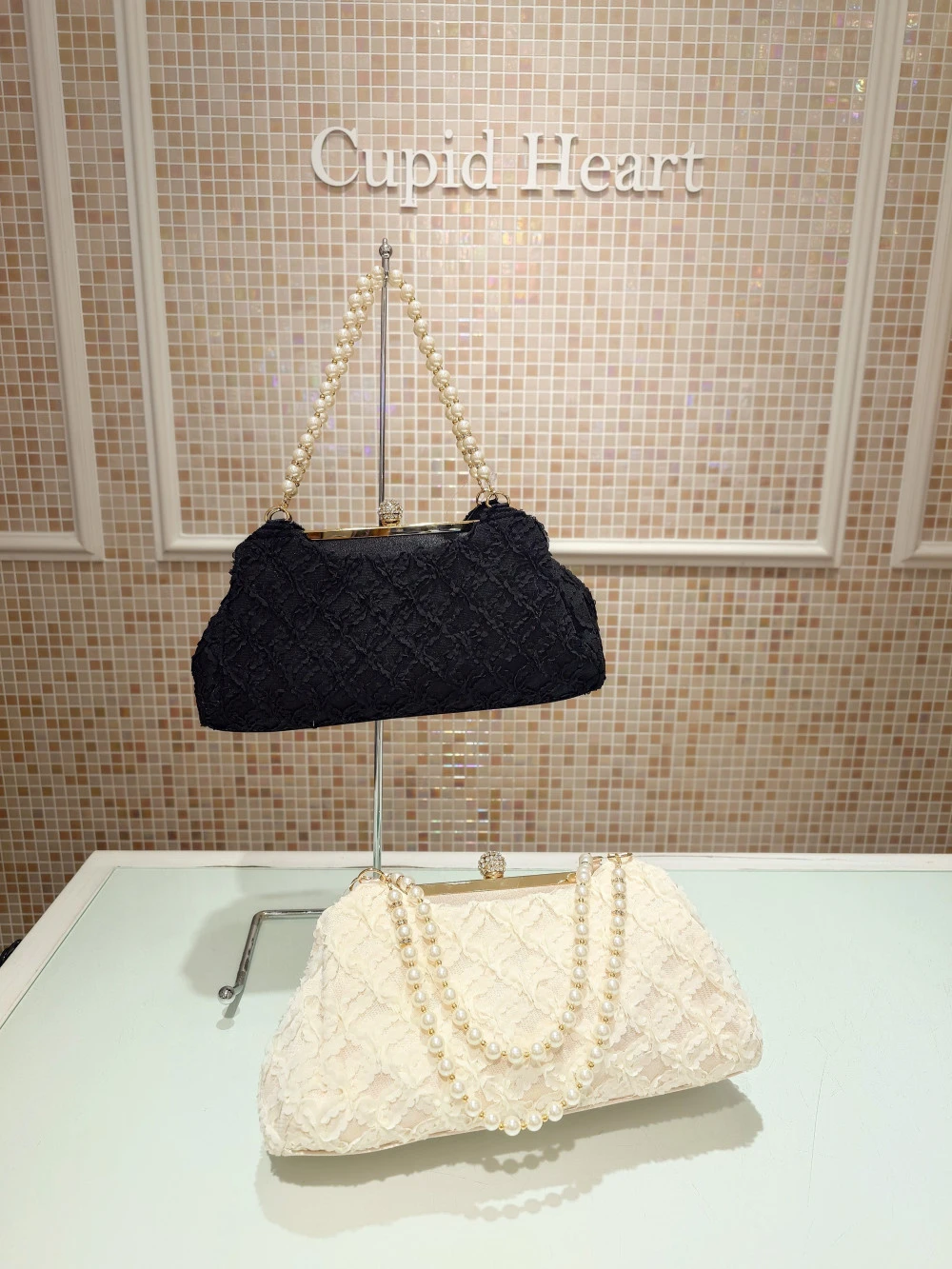 👜レース×サテンがま口バッグ👜