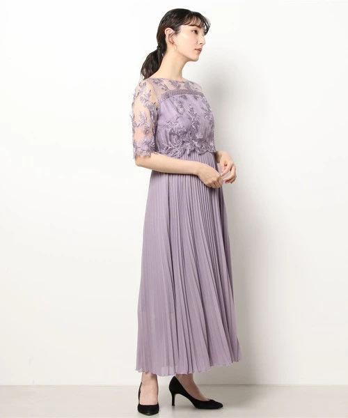 ✨️ロングプリーツレースドレス✨️