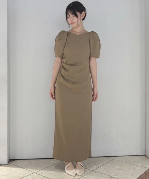 💎レースアーム付きドレープドレス💎