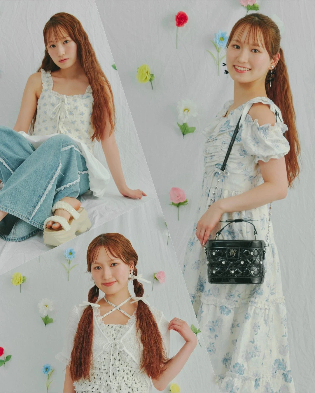 花柄ワンピースに花柄キャミ♡夏らしさ満点の花柄コーデでお出かけしちゃお!