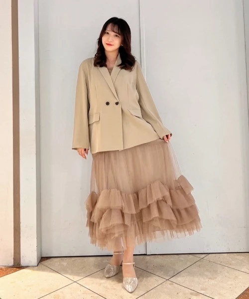 👗ジャケット付きチュールキャミドレス 2点セット👗