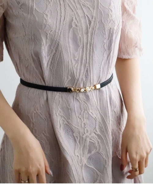 💞パール×メタル金具細ベルト💞