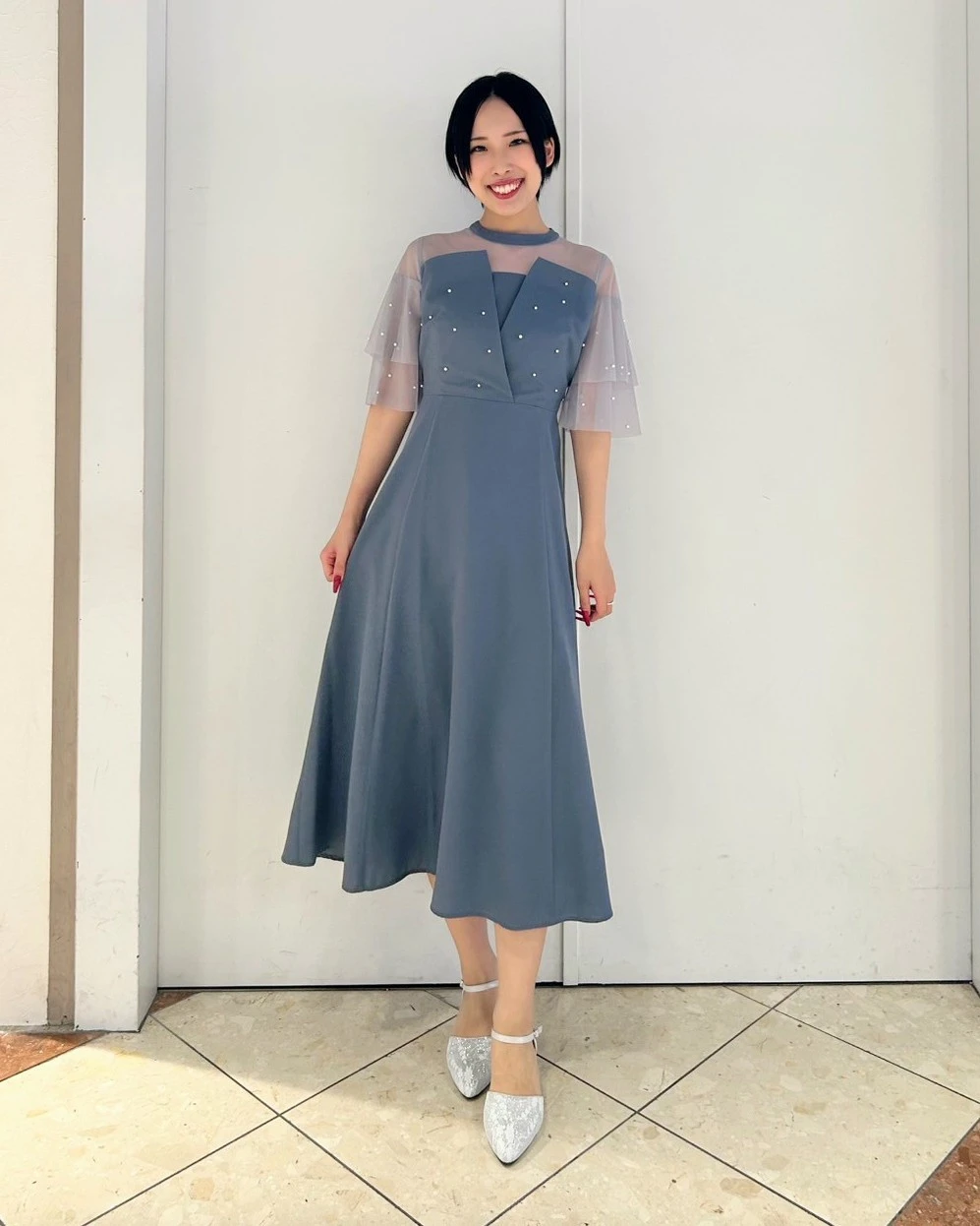 💞パール付きビスチェ風ドレス💞